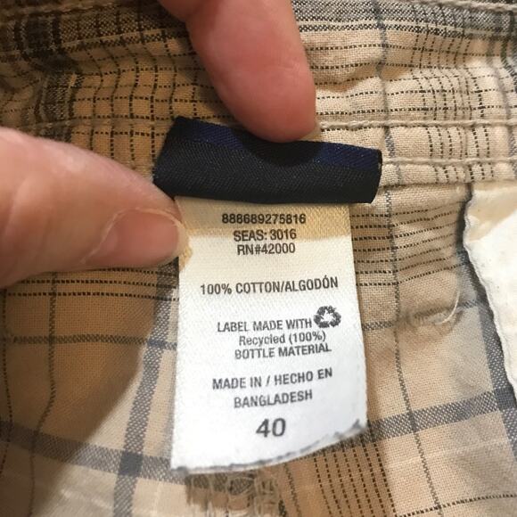 Basic Editions Tan Plaid Casual Bermuda Relaxed Fit Men Shorts 40 - Picture 4 of 5